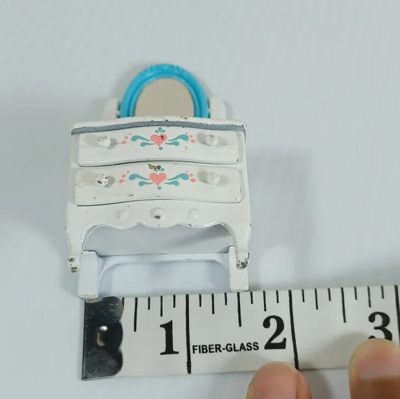 Vintage 1980 Dresser w/Mirror  high Mattel Doll House Furniture Hong Kong 3in - Picture 9 of 10